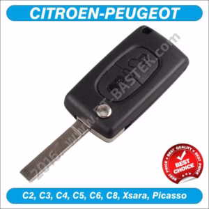 Preklopni ključ za Citroen sa 2 tipke, sa smještajem za bateriju, CIT-PR30