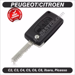 Preklopni ključ za Citroen C4 sa 3 tipke, sa smještajem za bateriju, CIT-PR40