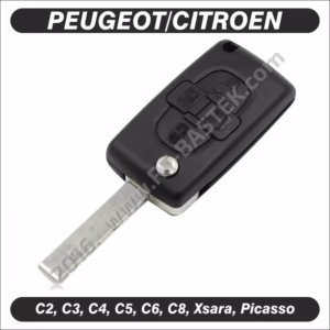 Preklopni ključ za Citroen C8 sa 4 tipke, bez smještaja za bateriju, CIT-PR90