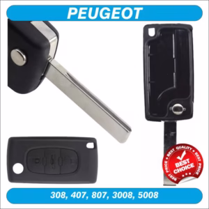 Preklopni ključ za Peugeot 407 sa 3 tipke, bez smještaja za bateriju, PEU-PR61